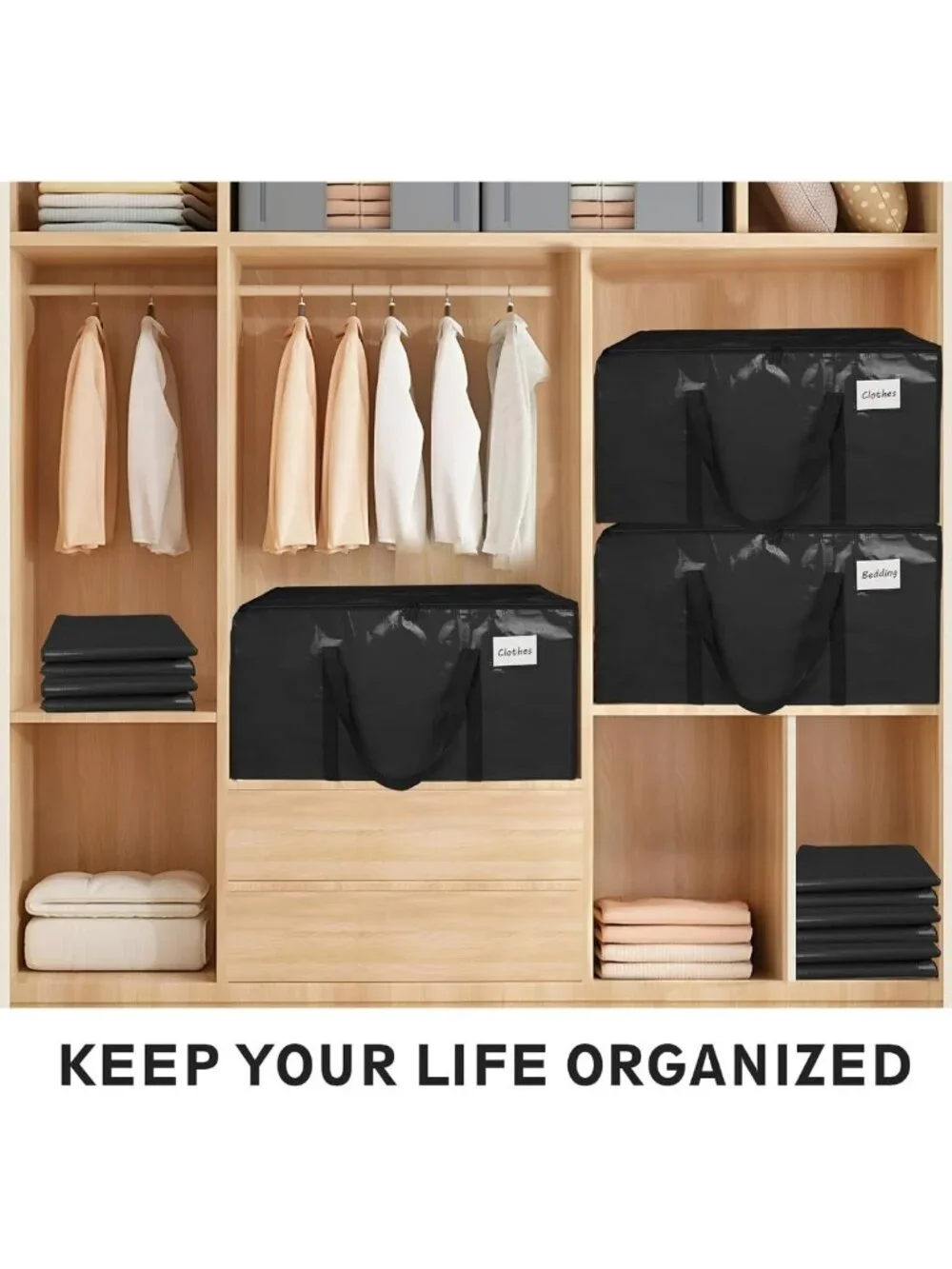 Extra Large Heavy Duty Waterproof Moving Bags - 8 Pack Storage Totes with